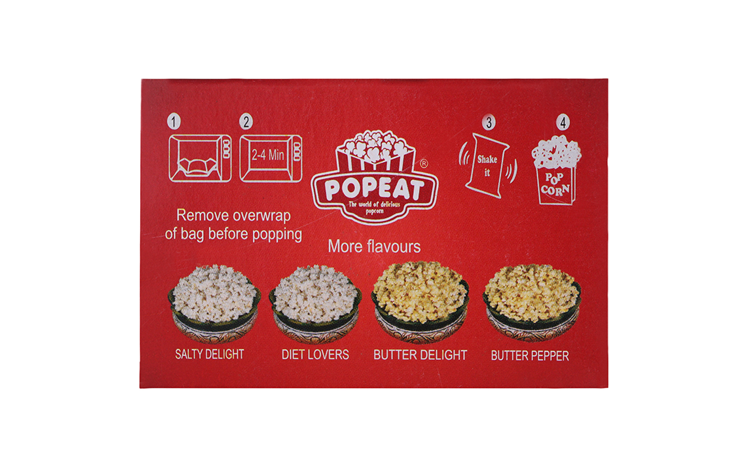 PopEat Microwave Popcorn Butter Delight   Pack  180 grams